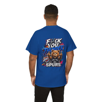 Graphic Tee — 'F*** You Thunder' Spurs Bear Basketball Shirt