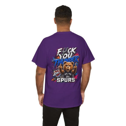 Graphic Tee — 'F*** You Thunder' Spurs Bear Basketball Shirt