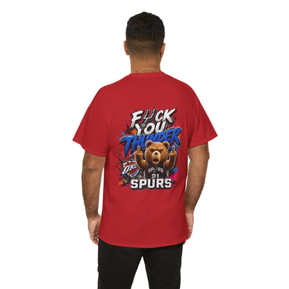 Graphic Tee — 'F*** You Thunder' Spurs Bear Basketball Shirt