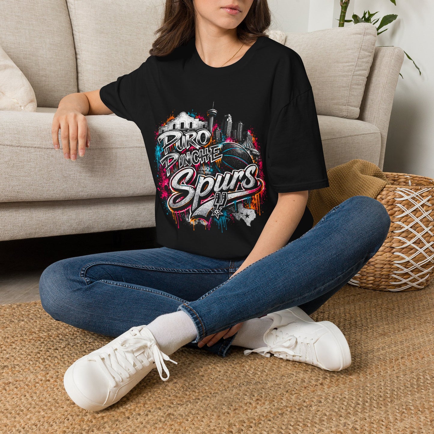 'Puro Pinche Spurs' San Antonio Street Art Tee