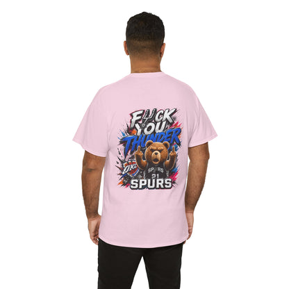 Graphic Tee — 'F*** You Thunder' Spurs Bear Basketball Shirt