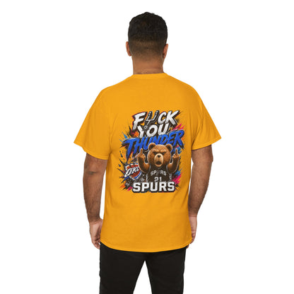 Graphic Tee — 'F*** You Thunder' Spurs Bear Basketball Shirt