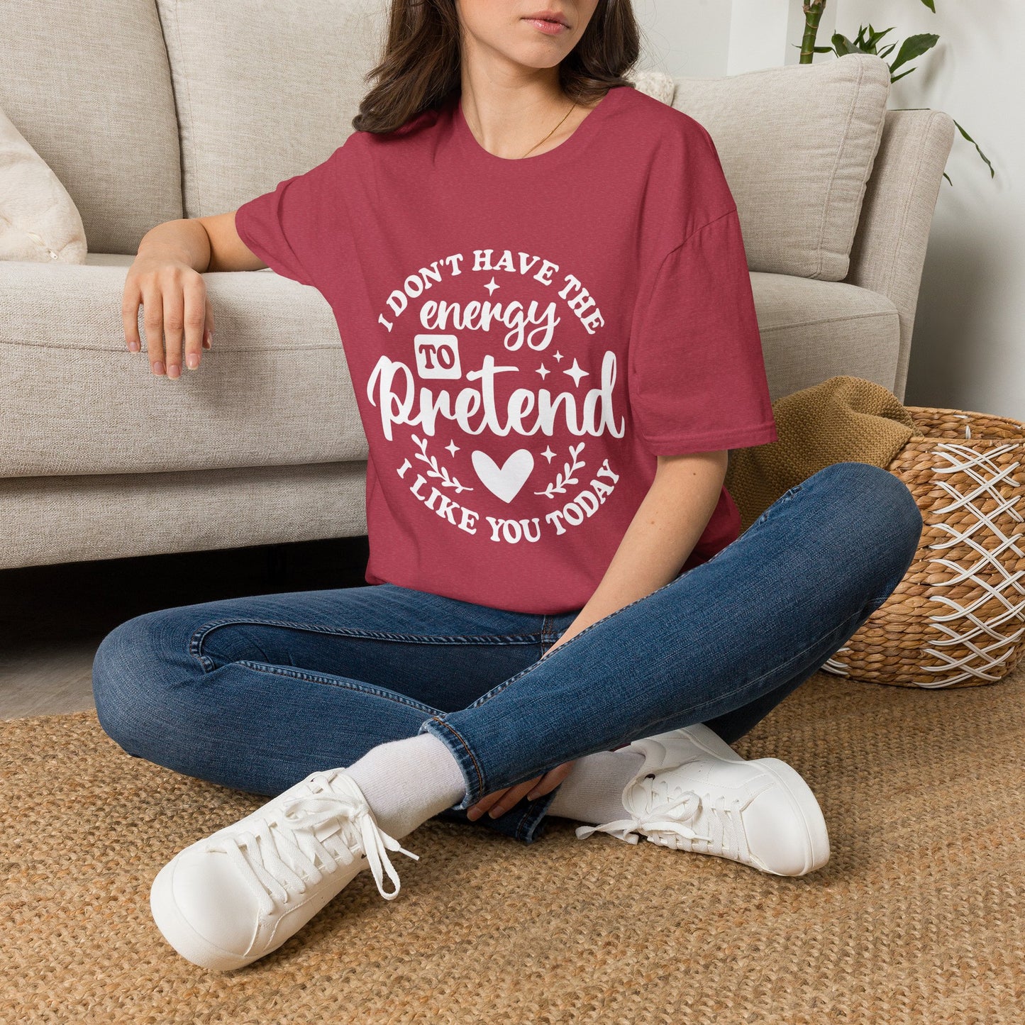 I don't have the energy — Classic Casual T-Shirt Mockup