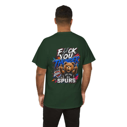 Graphic Tee — 'F*** You Thunder' Spurs Bear Basketball Shirt