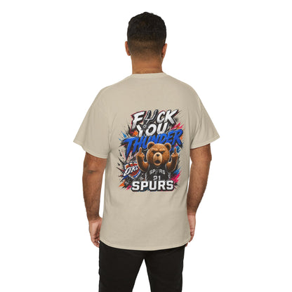 Graphic Tee — 'F*** You Thunder' Spurs Bear Basketball Shirt
