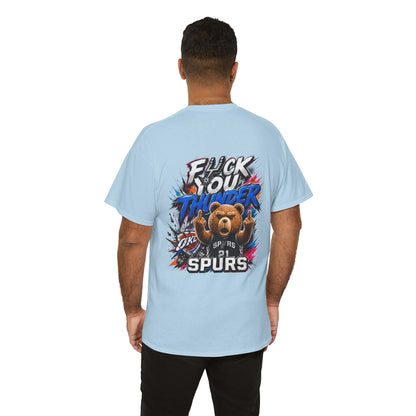 Graphic Tee — 'F*** You Thunder' Spurs Bear Basketball Shirt