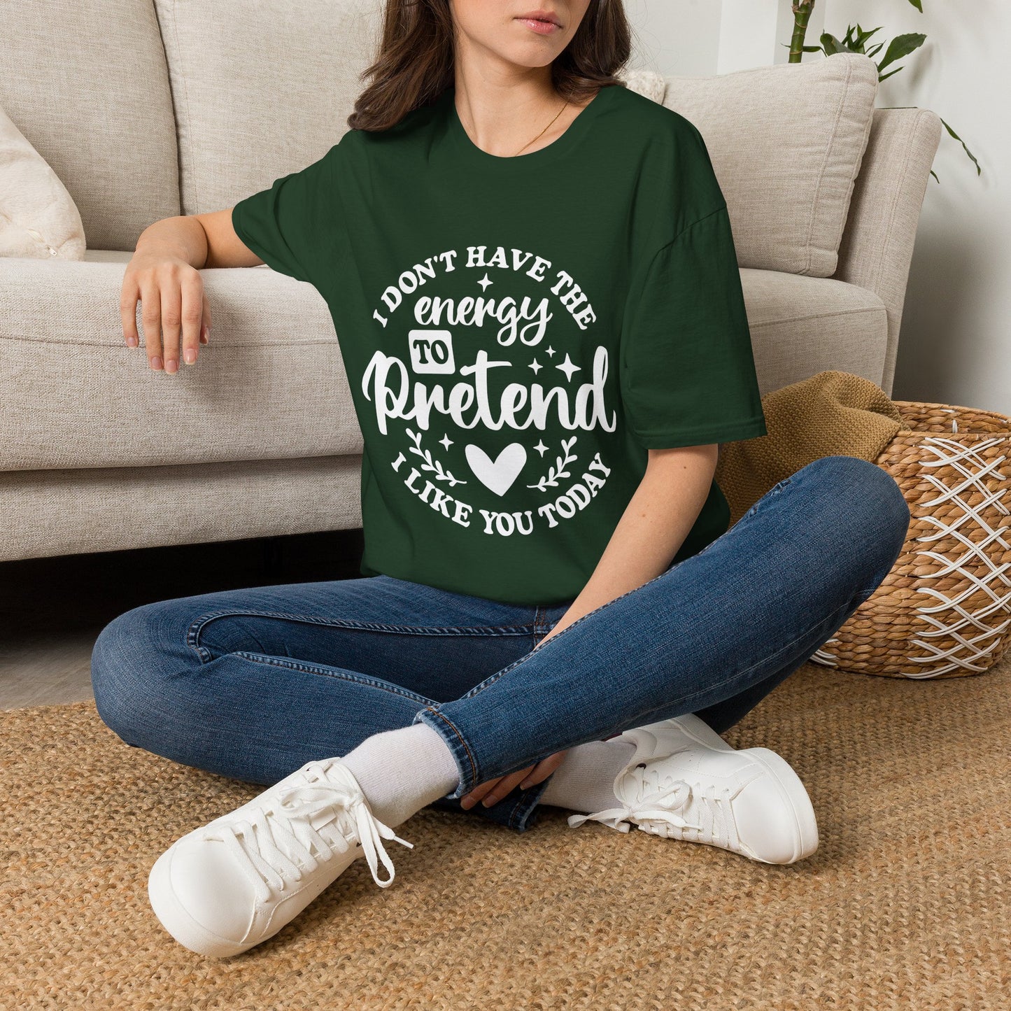 I don't have the energy — Classic Casual T-Shirt Mockup